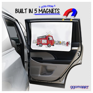 Magnetic Car Window Shade Shade - Fire Truck