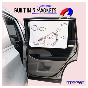 Magnetic Car Window Shade Shade - Unicorn