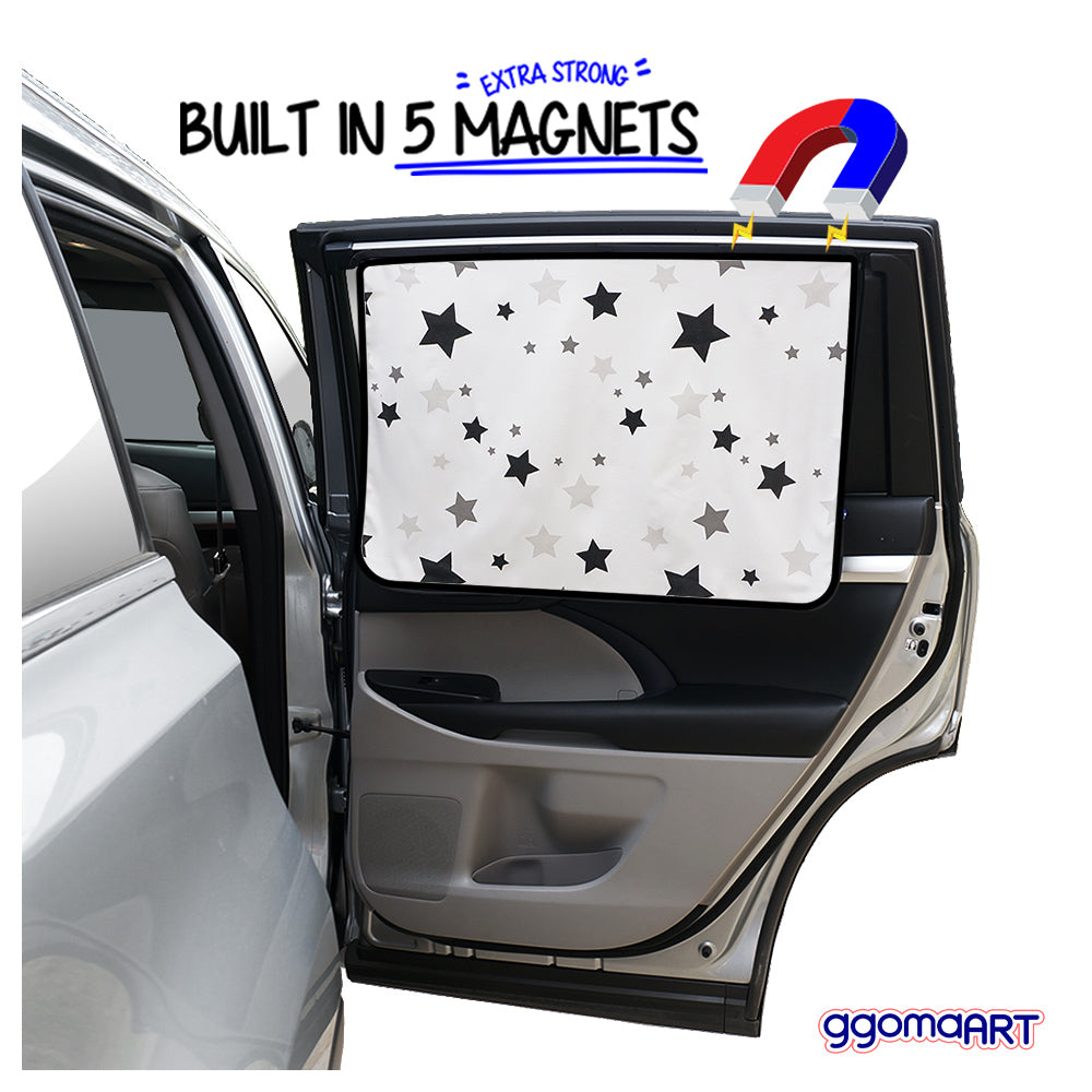 Magnetic Car Window Shade Shade - Black Star