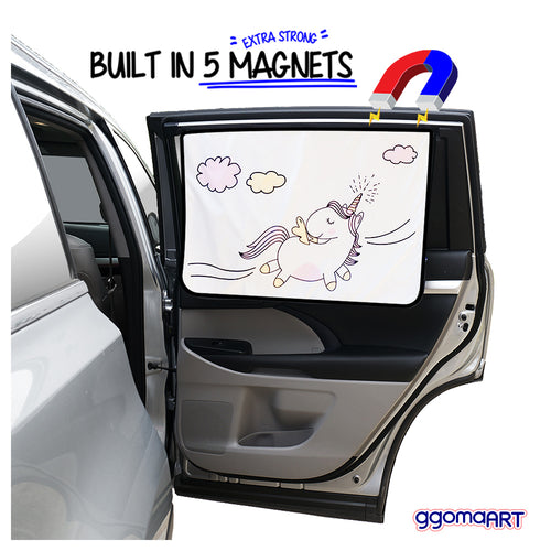 Magnetic Car Window Shade Shade - Unicorn